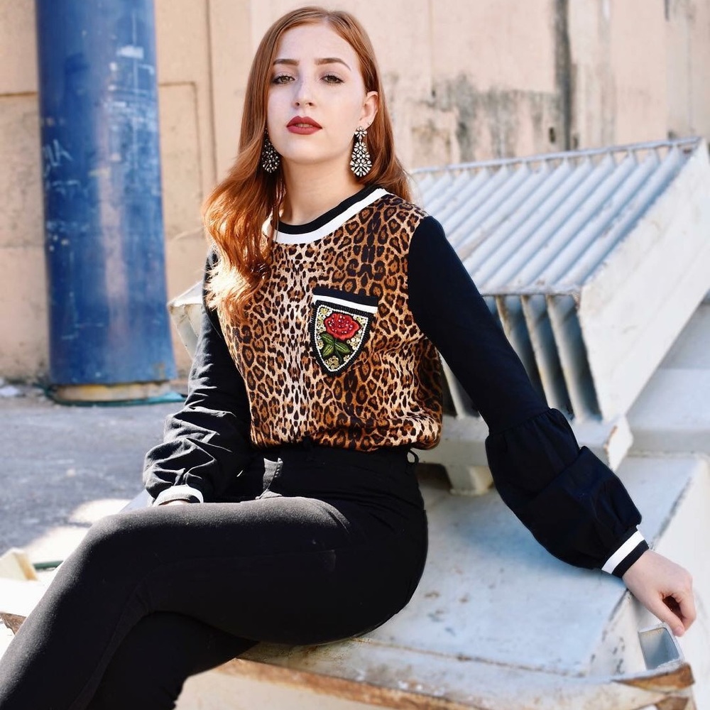 Leopard print top